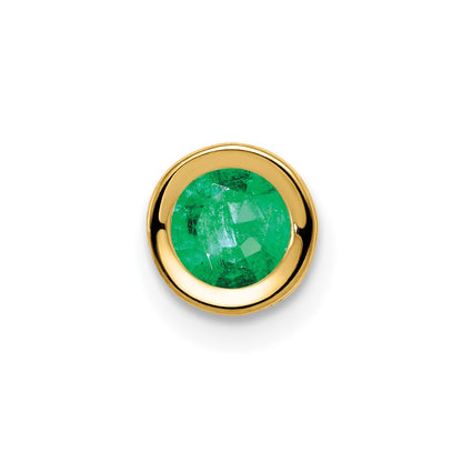 14k yellow gold 5mm emerald bezel pendant xp320e