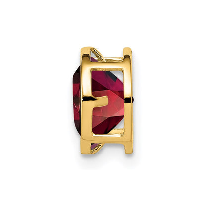 14k yellow gold 7mm garnet bezel pendant xp322ga