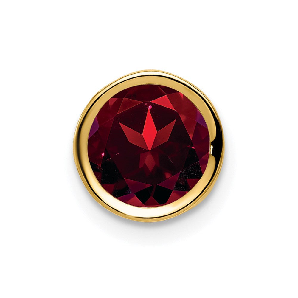 14k yellow gold 7mm garnet bezel pendant xp322ga