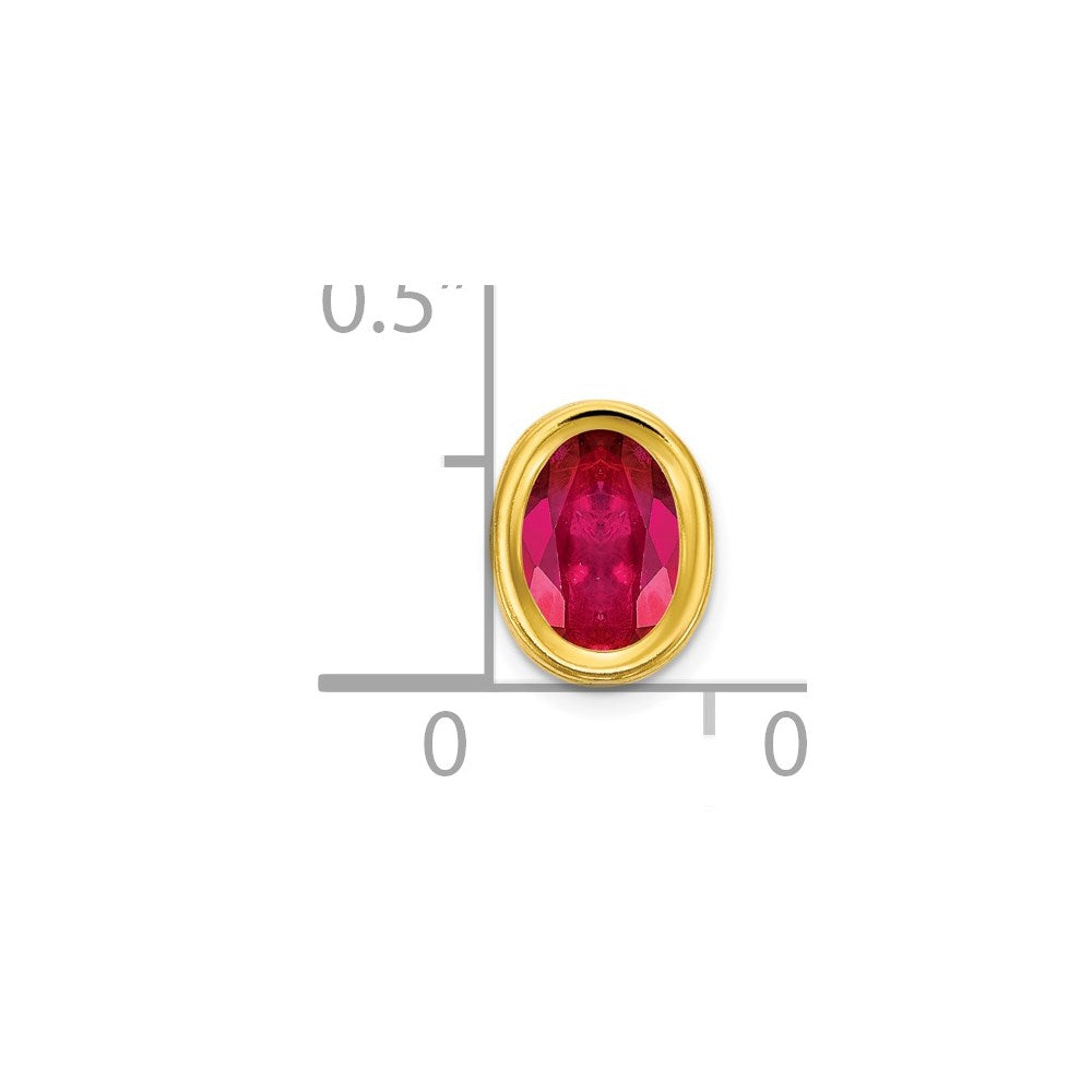 14k 7x5mm Oval Ruby bezel Pendant