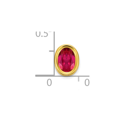 14k 7x5mm Oval Ruby bezel Pendant