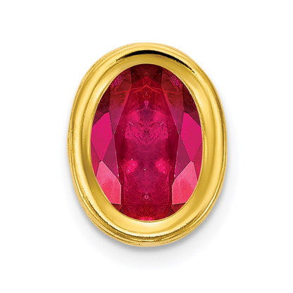 14k 7x5mm Oval Ruby bezel Pendant