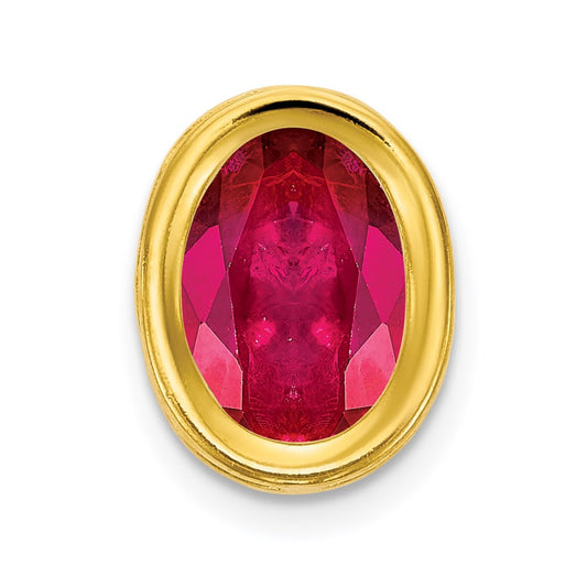 14k 7x5mm Oval Ruby bezel Pendant
