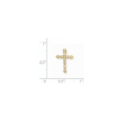14k yellow gold aaa real diamond cross xp3409aaa