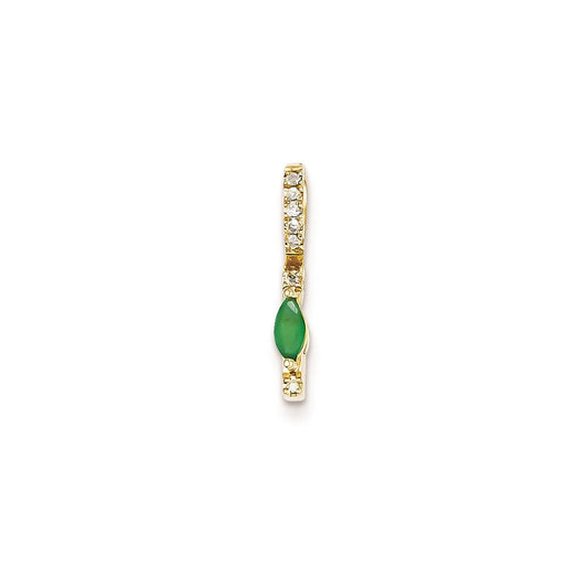 14k yellow gold real diamond and emerald pendant xp4065e aa