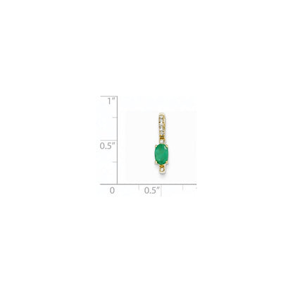 14k yellow gold real diamond and emerald pendant xp4066e aa