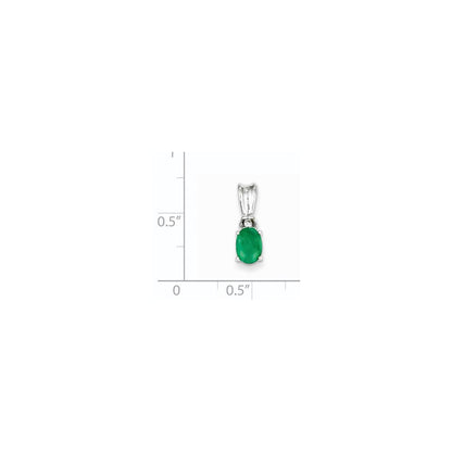 14k white gold real diamond emerald pendant xp4069e aa