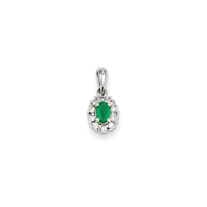 14k white gold real diamond emerald pendant xp4073e aa