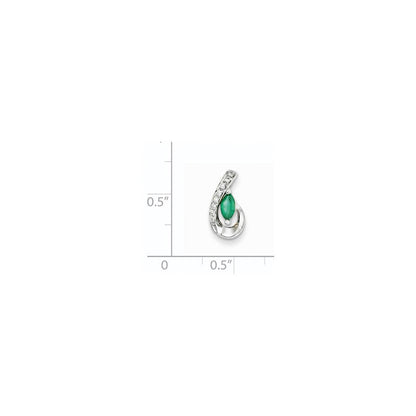 14k white gold real diamond emerald pendant xp4085e aa