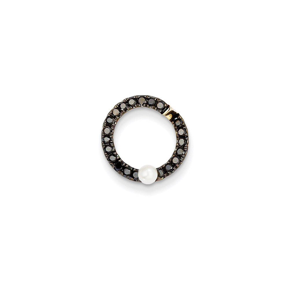 14k yellow gold black real diamond fwc pearl pendant xp4162aa