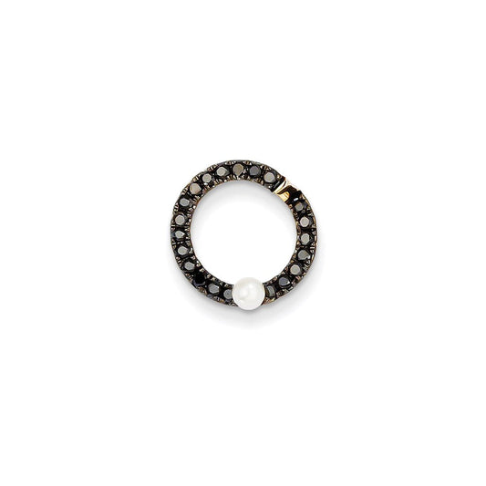 14k yellow gold black real diamond fwc pearl pendant xp4162aa