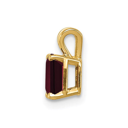 14k yellow gold 6x4mm emerald cut garnet pendant xp419ga