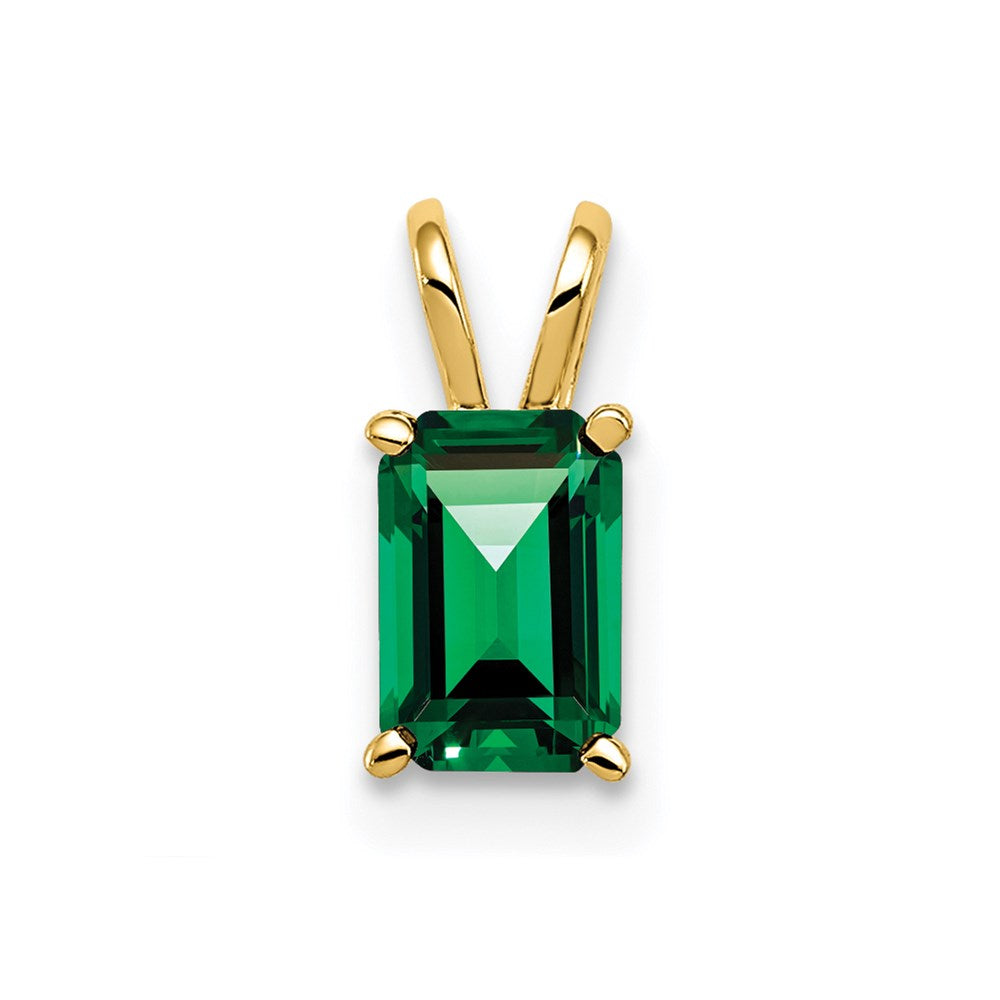 14k yellow gold 6x4mm emerald cut mount st helens pendant xp419ms