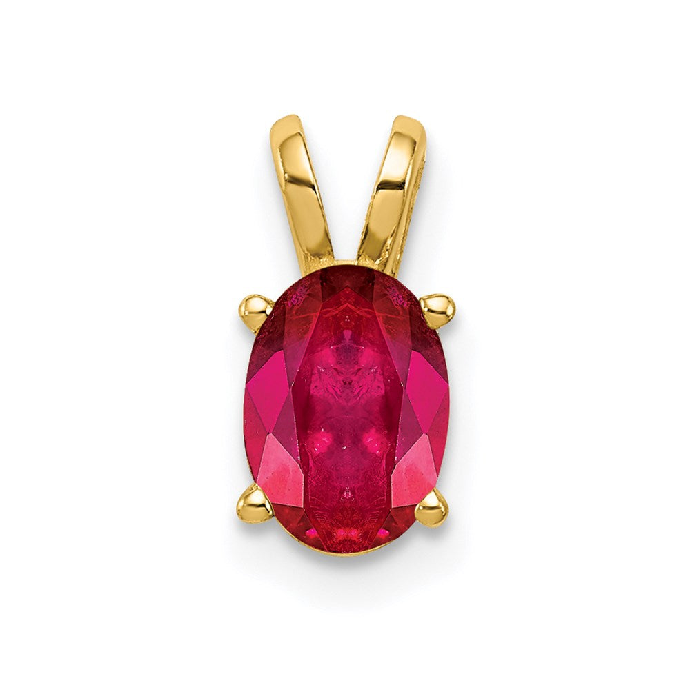 14k 7x5mm Oval Ruby Pendant