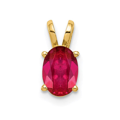 14k 7x5mm Oval Ruby Pendant