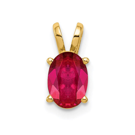 14k 7x5mm Oval Ruby Pendant