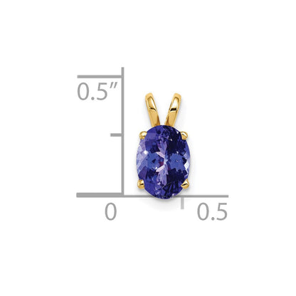 14k Yellow Gold 8x6mm Oval Tanzanite pendant