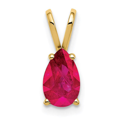 14k 8x5mm Pear Ruby Pendant