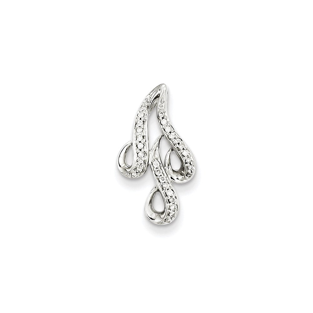 14k white gold 0 1ct real diamond swirls pendant xp4332aa
