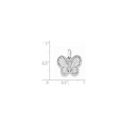 14k white gold 0 19ct real diamond butterfly pendant xp4336aa