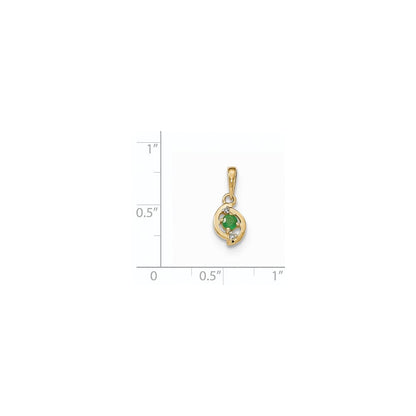 14k yellow gold emerald and real diamond pendant xp4671e aa