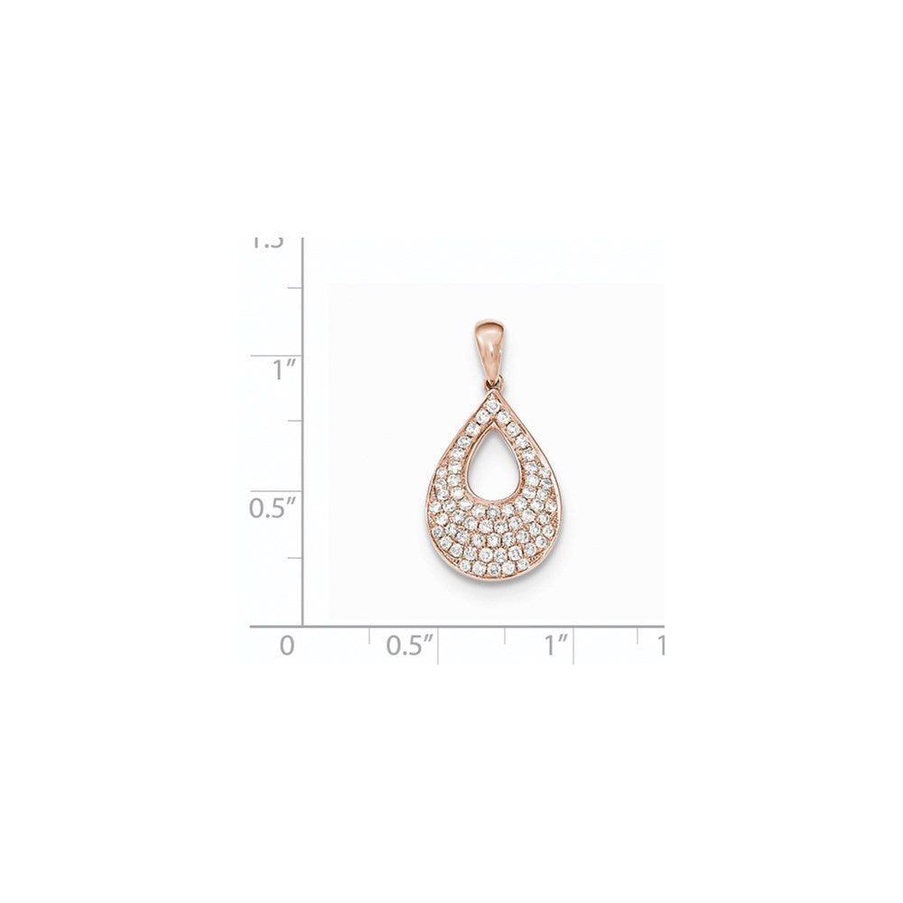 14K Rose Gold PavÃƒÂ© Diamond Teardrop Pendant