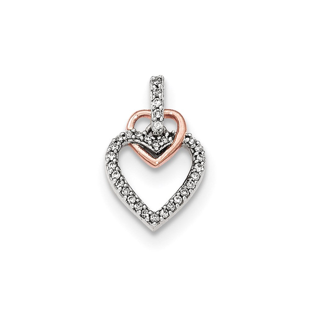 14k rose gold real diamond heart pendant xp4899aa
