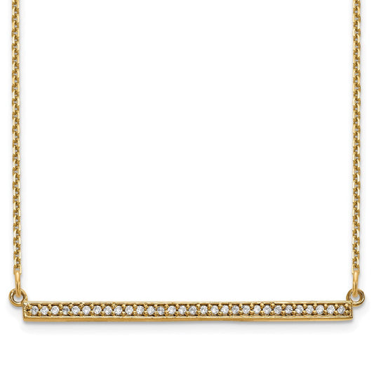 14k yellow gold real diamond bar necklace xp5031a