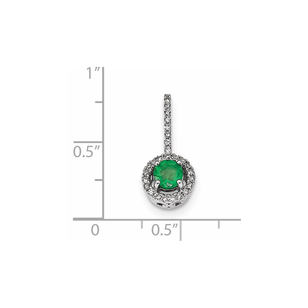 14k white gold real diamond emerald pendant xp5118e aa