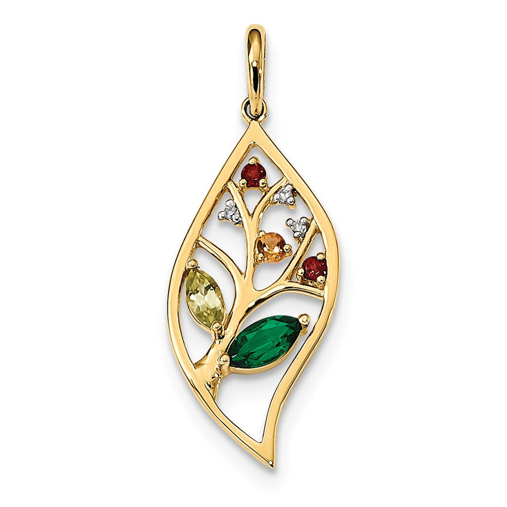 14k yellow gold cr emerald pe ci ga chrome diopside real diamond pendant xp5170cre aa
