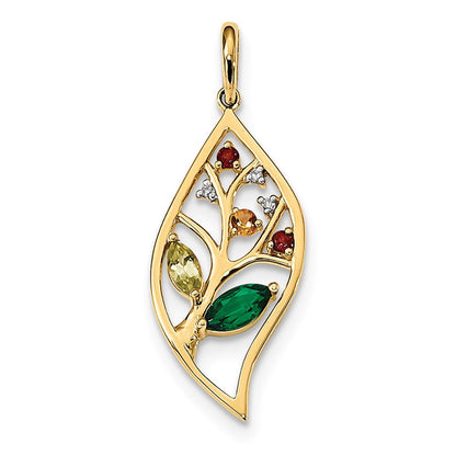 14k yellow gold cr emerald pe ci ga chrome diopside real diamond pendant xp5170cre aa