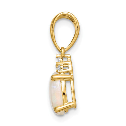 14k Austrian Opal and Diamond Pendant