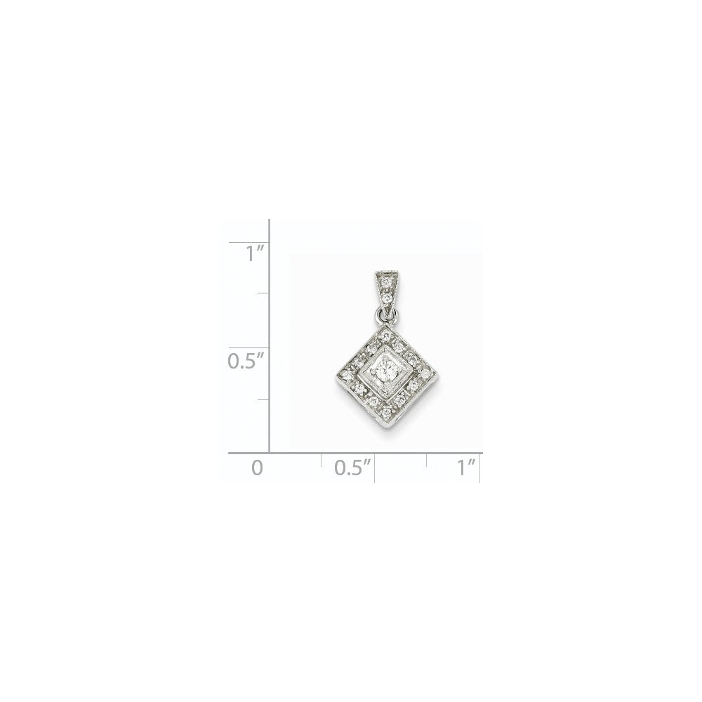 14k white gold real diamond vintage pendant xp862aa