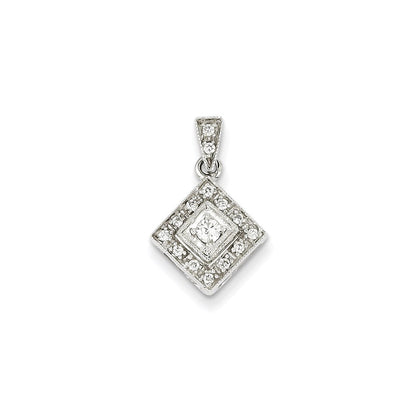 14k white gold real diamond vintage pendant xp862aa