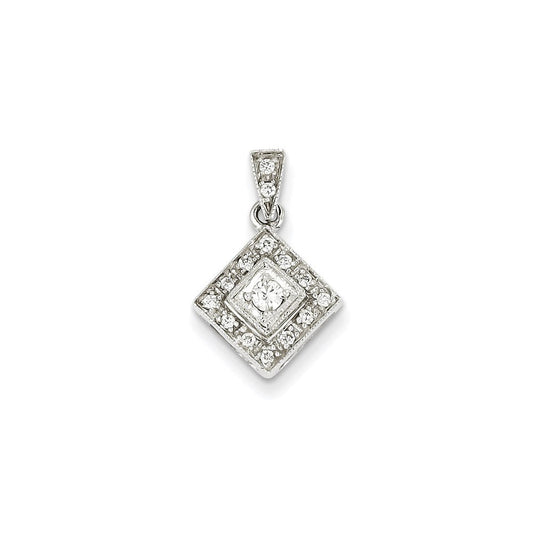 14k white gold real diamond vintage pendant xp862aa