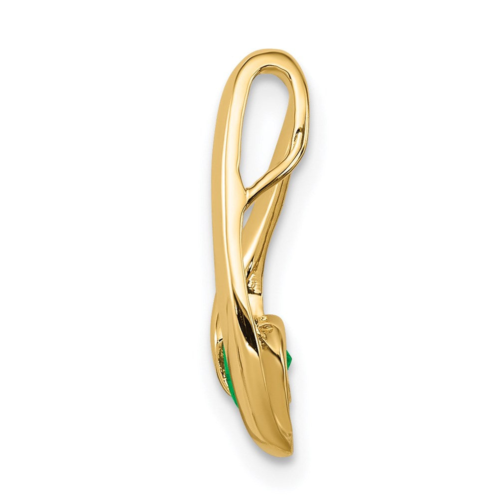 14k yellow gold 4mm emerald pendant xp948e