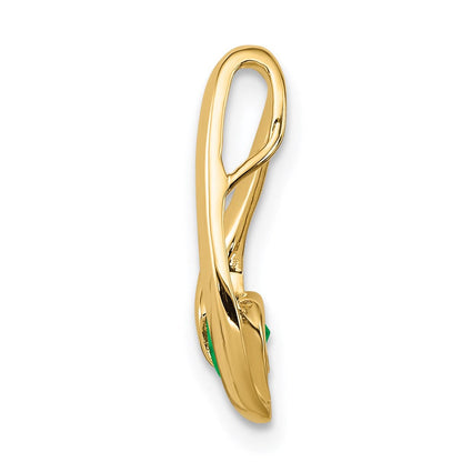 14k yellow gold 4mm emerald pendant xp948e