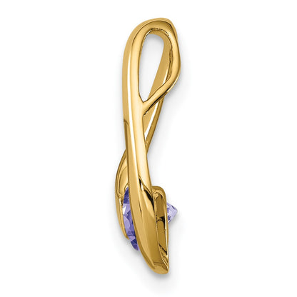 14k Yellow Gold 4mm Tanzanite pendant