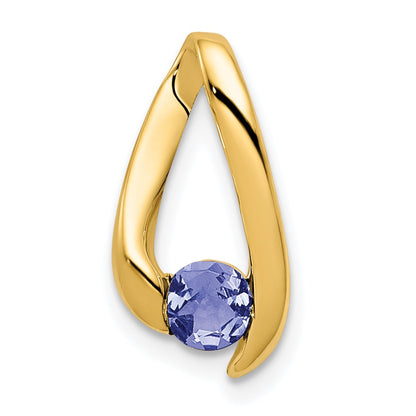 14k Yellow Gold 4mm Tanzanite pendant