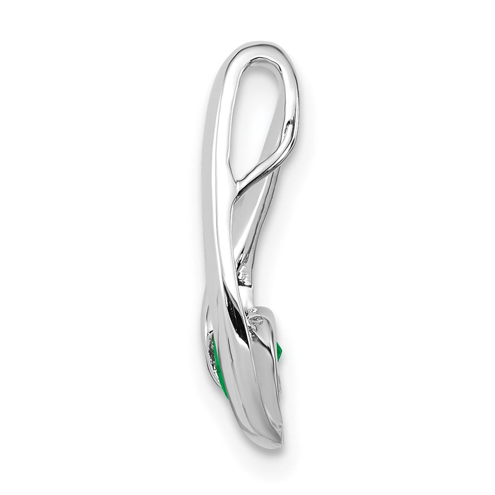 14k white gold 4mm emerald pendant xp949e