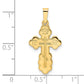 14k Yellow Gold Polished Eastern Orthodox Solid Cross Pendant