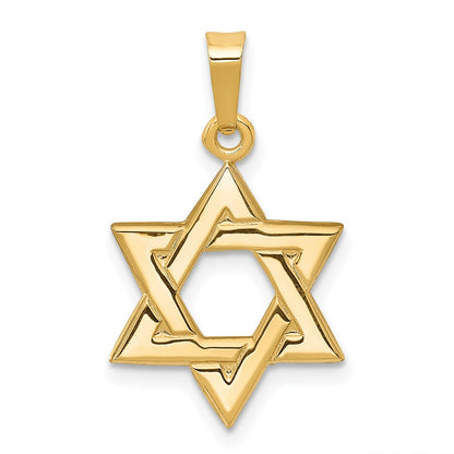14k Yellow Gold Star of David Pendant