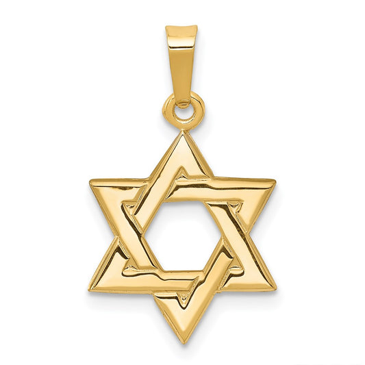 14k Yellow Gold Star of David Pendant