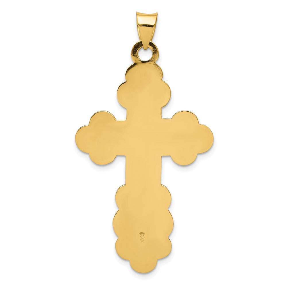 14k Yellow Gold Eastern Orthodox Cross Pendant
