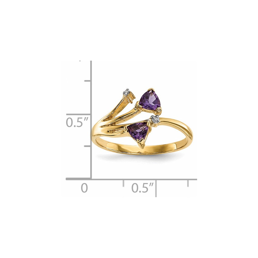 14k gold w real diamond amethyst polished ring y13832am a