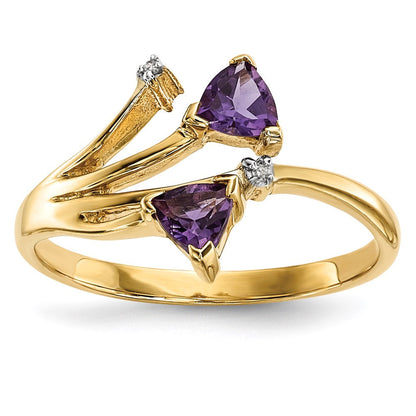 14k gold w real diamond amethyst polished ring y13832am a