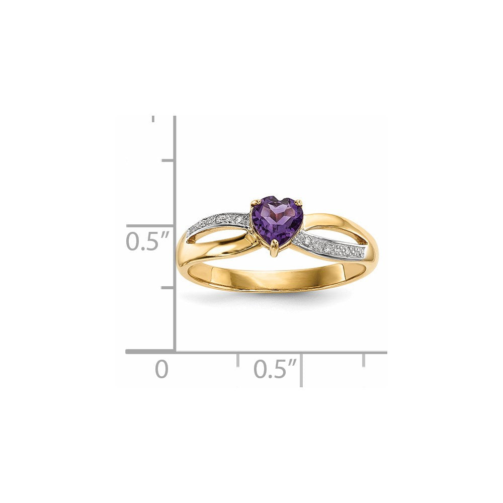 14k gold w real diamond amethyst polished ring y13834am a