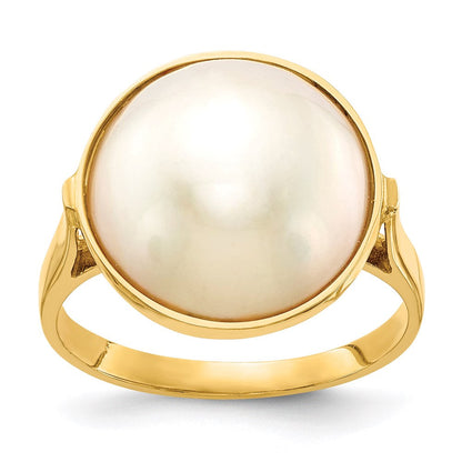 14k yellow gold 13 14mm saltwater cultured mabe pearl ring y13943pl