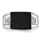 Solid 14k White Gold A Simulated CZ men's Ring