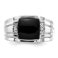 Solid 14k White Gold A Simulated CZ men's Ring